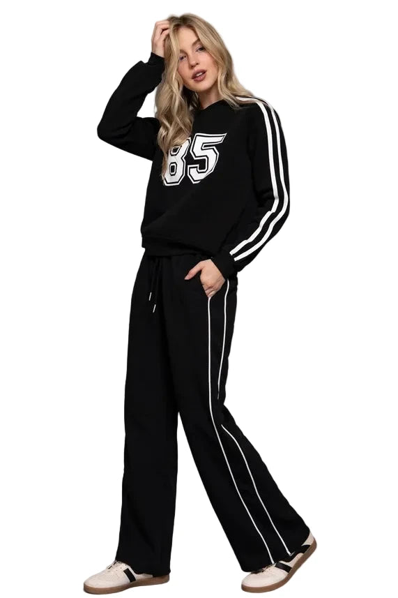 Active USA Womens Contrast Line Detail Sweatpants