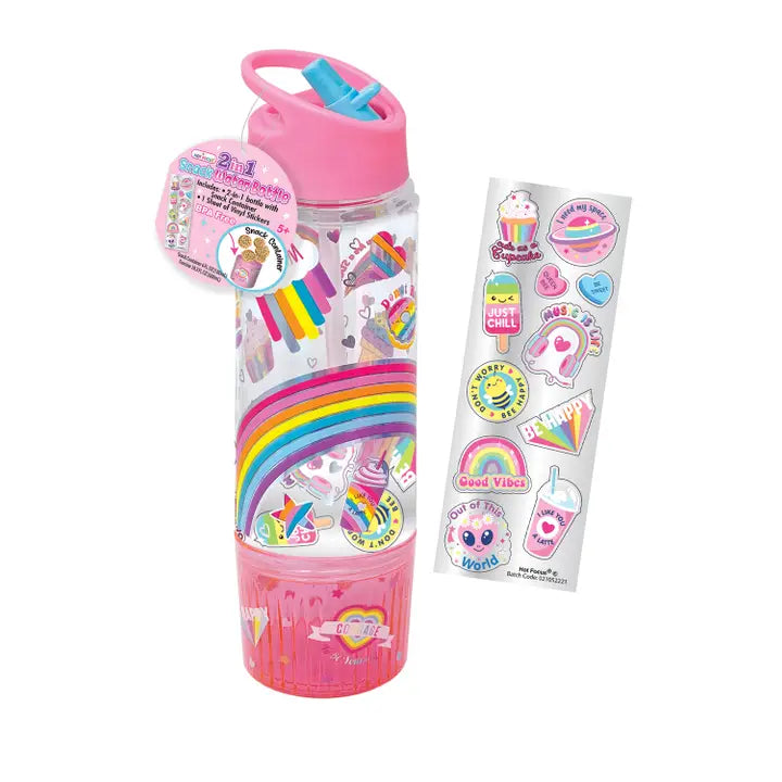 2 in 1 Snack Water Bottle Rainbow