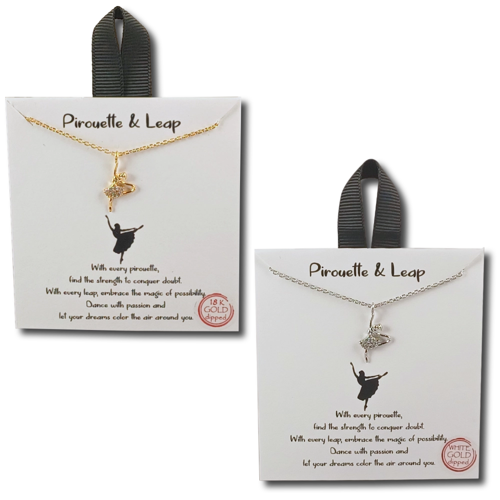 Thank You Very Much Message Card Ballerina Necklace