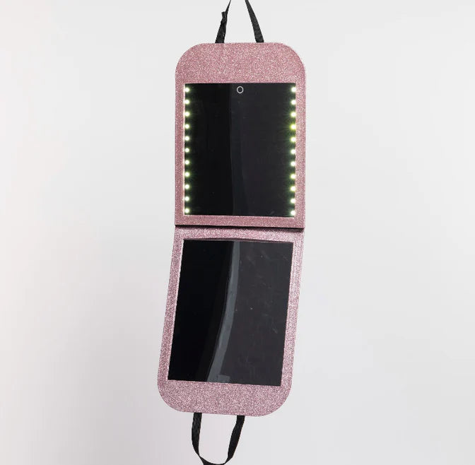 Glam R Gear Double Folding LED Mirror