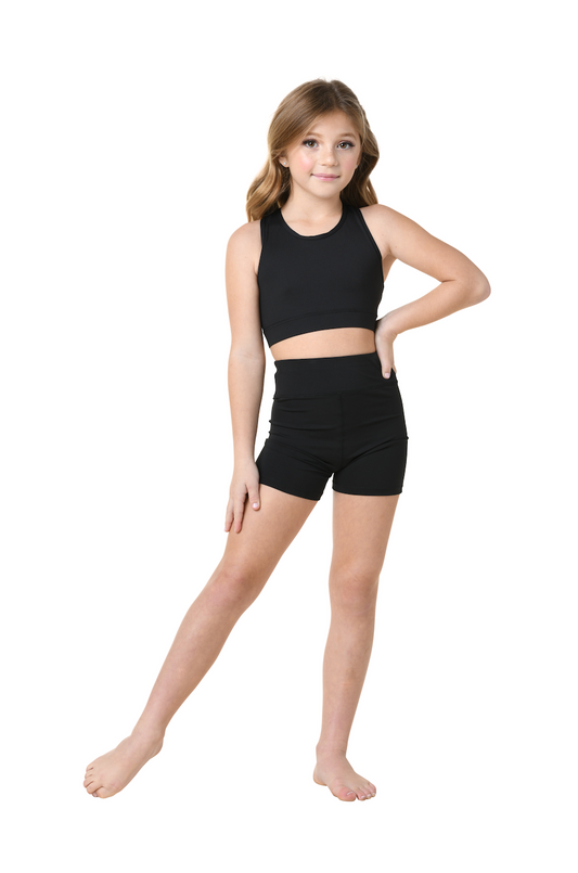 DanznMotion Kids High Waisted Booty Shorts