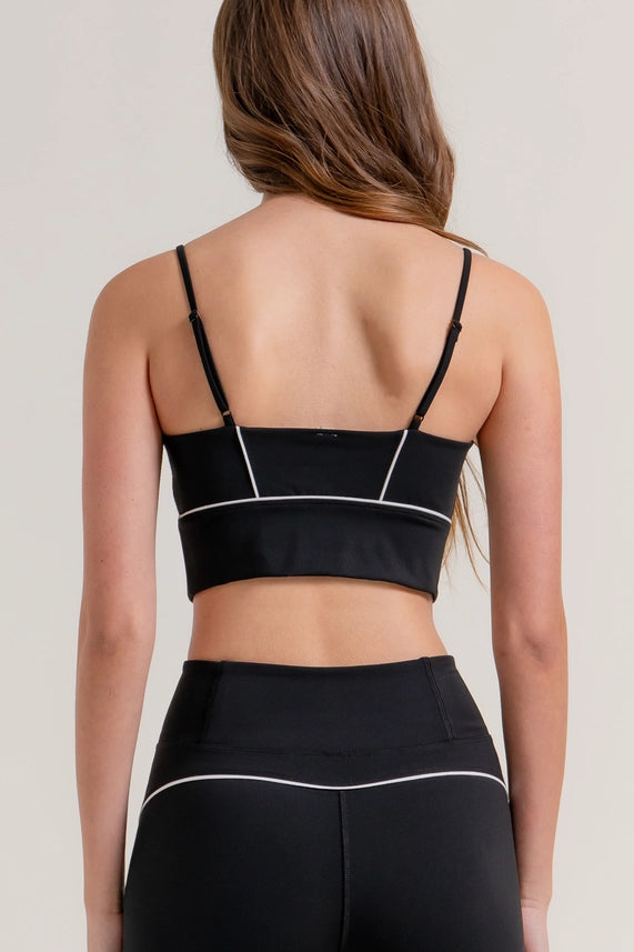 Active USA Womens Crop Top W/ Piping