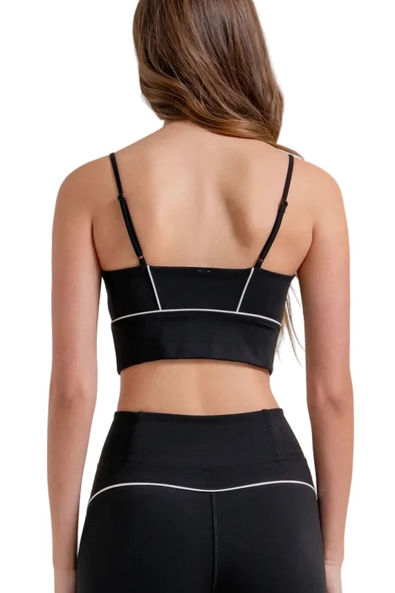 Active USA Womens Crop Top W/ Piping