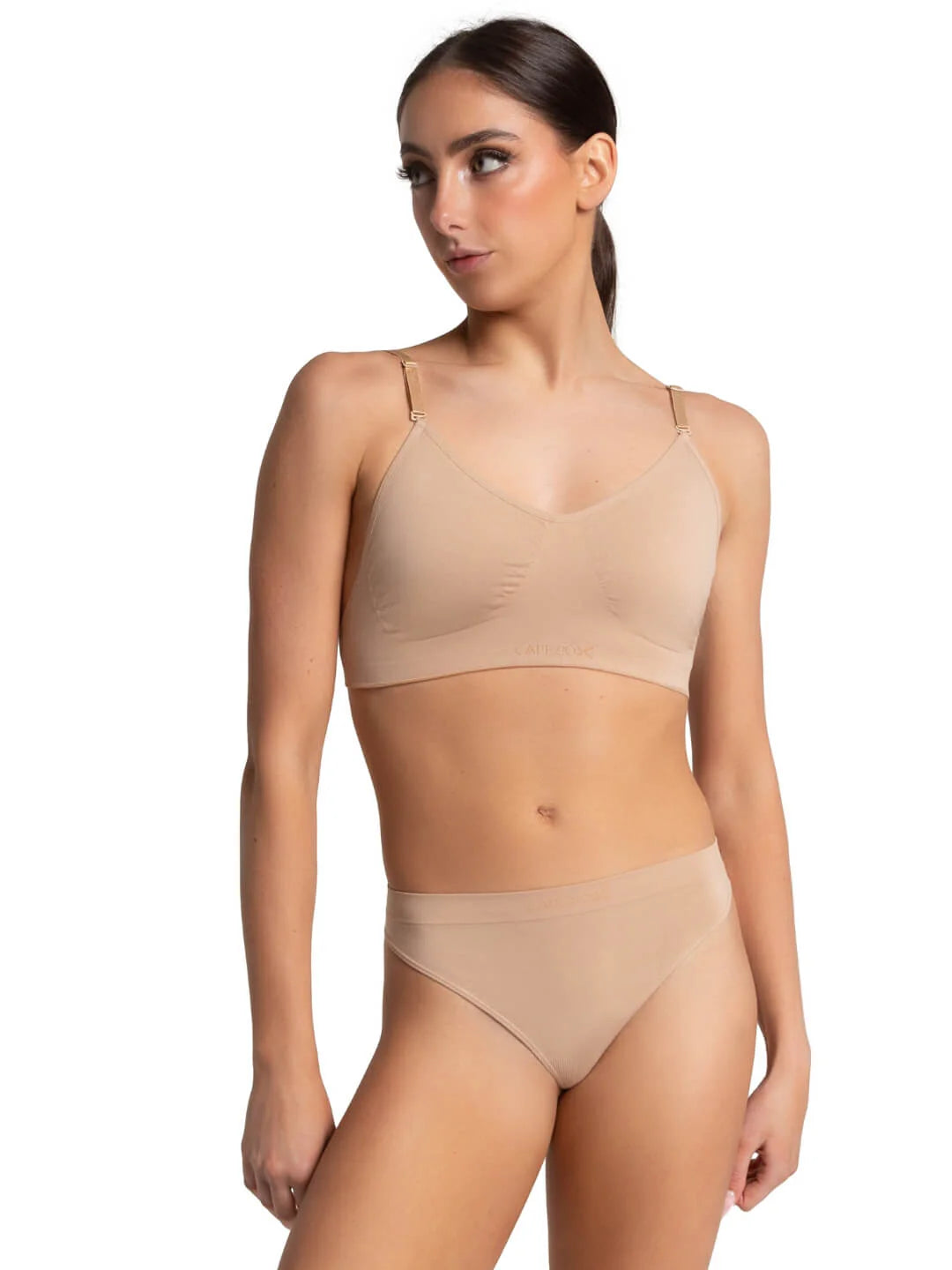 Capezio Over & Unders Clear Back Bra