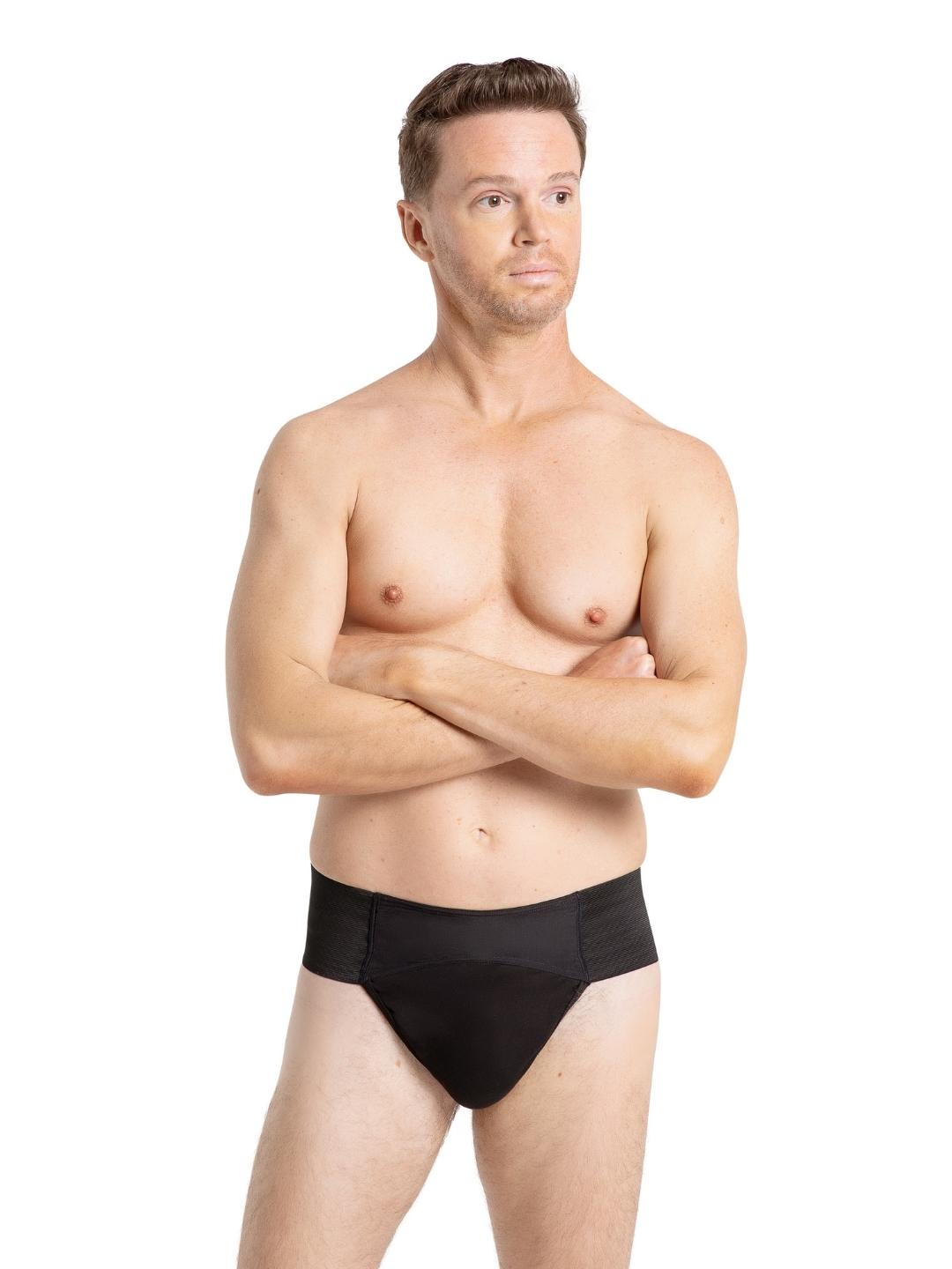 Men's Quilted Cotton Panel Thong Dance Belt