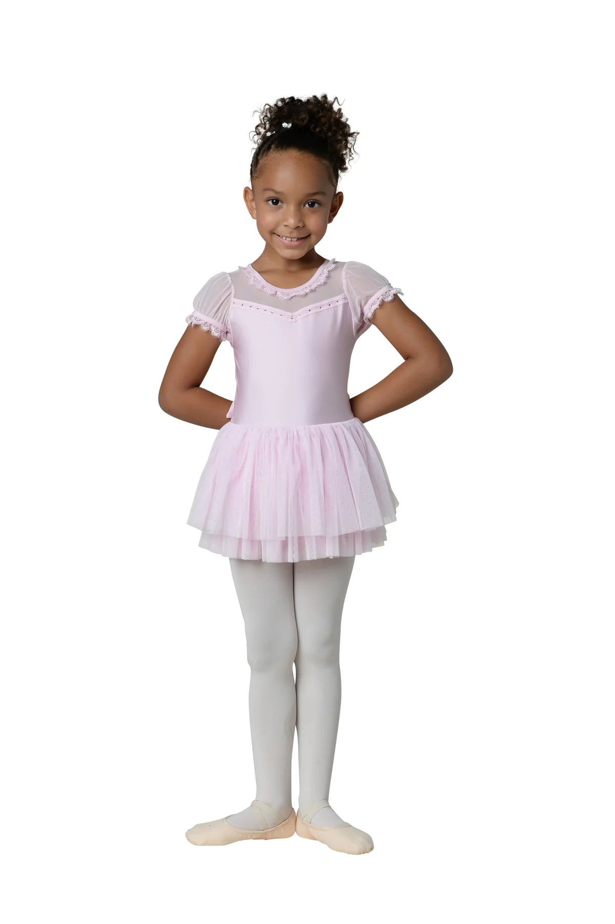 DanznMotion Puff Sleeve Rhinestone Dress