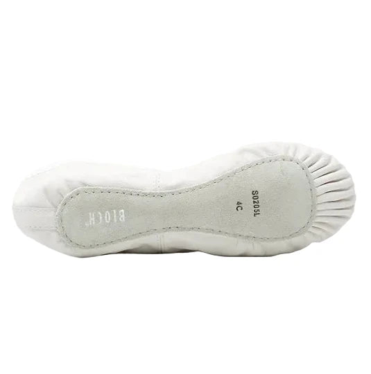 Dansoft Kids Leather Full Sole Ballet Shoe White