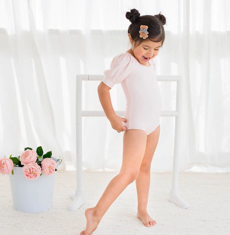 Cheeky Plum Puff Sleeve Leotard Children