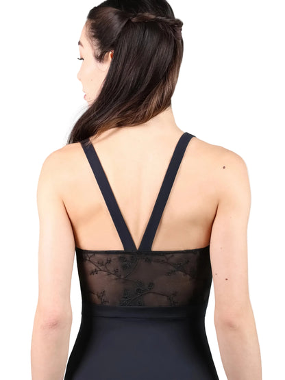 Suffolk Lily of the Valley Pinch Front Thick Strap Leotard