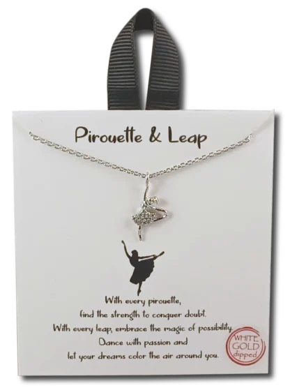 Thank You Very Much Message Card Ballerina Necklace