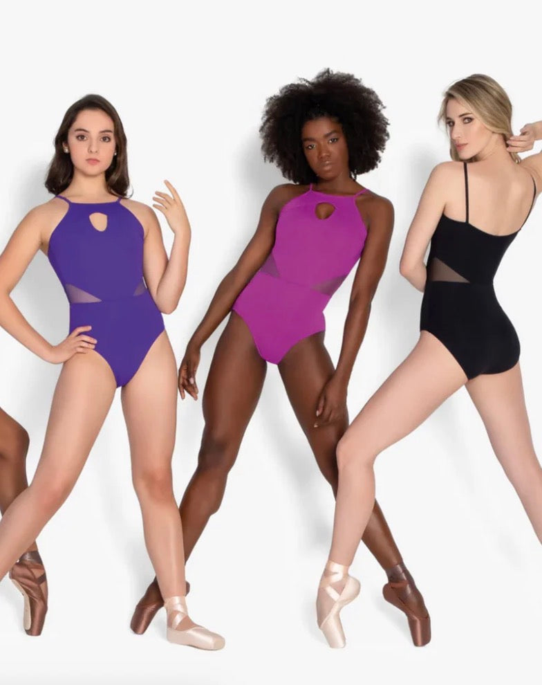 So Danca Cantara High Neck with Cutout and Mesh Sides