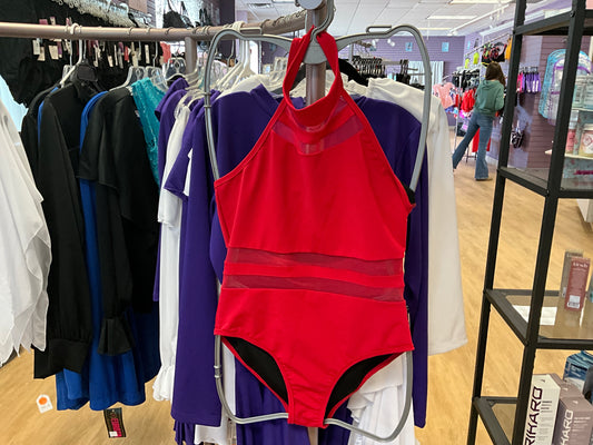 Daroch Kids Halter Leotard w/ Mesh Inserts
