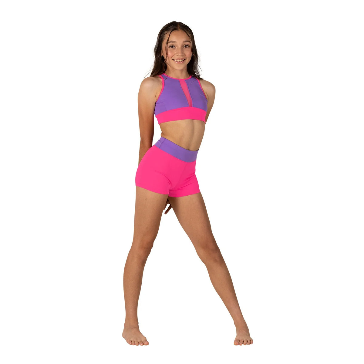 Kids Two-Tone Mesh Bra Top