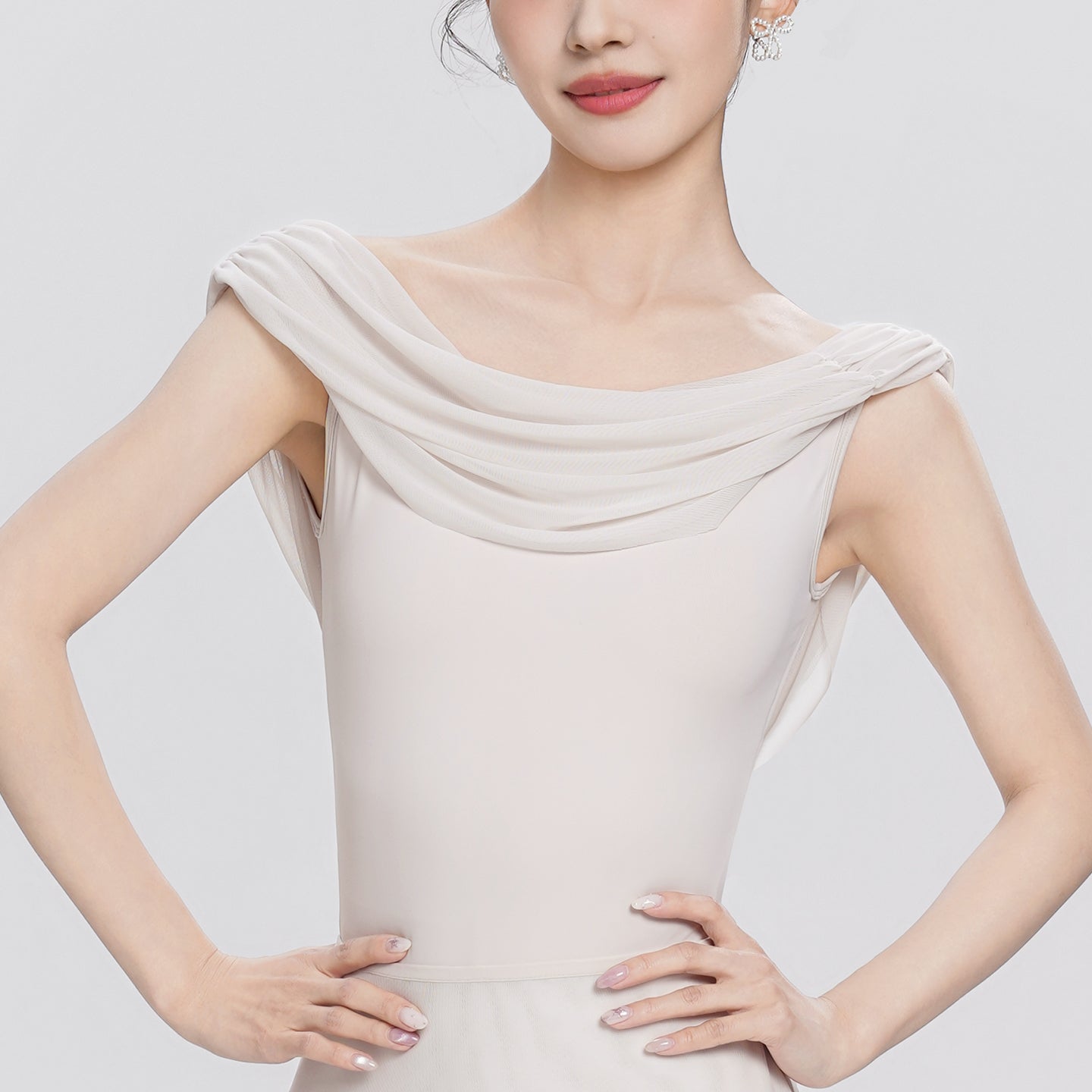 Women's Mesh Cowl Neck Leotard