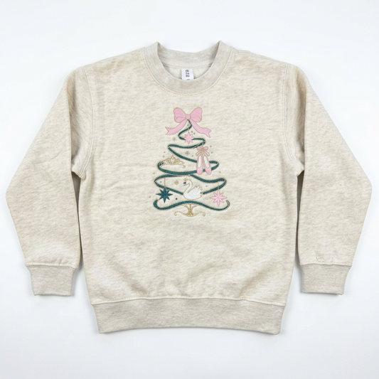 Girls Ballet Tree Embroidered crewneck