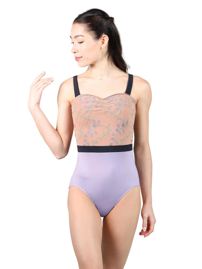 Suffolk Lily of the Valley Pinch Front Thick Strap Leotard