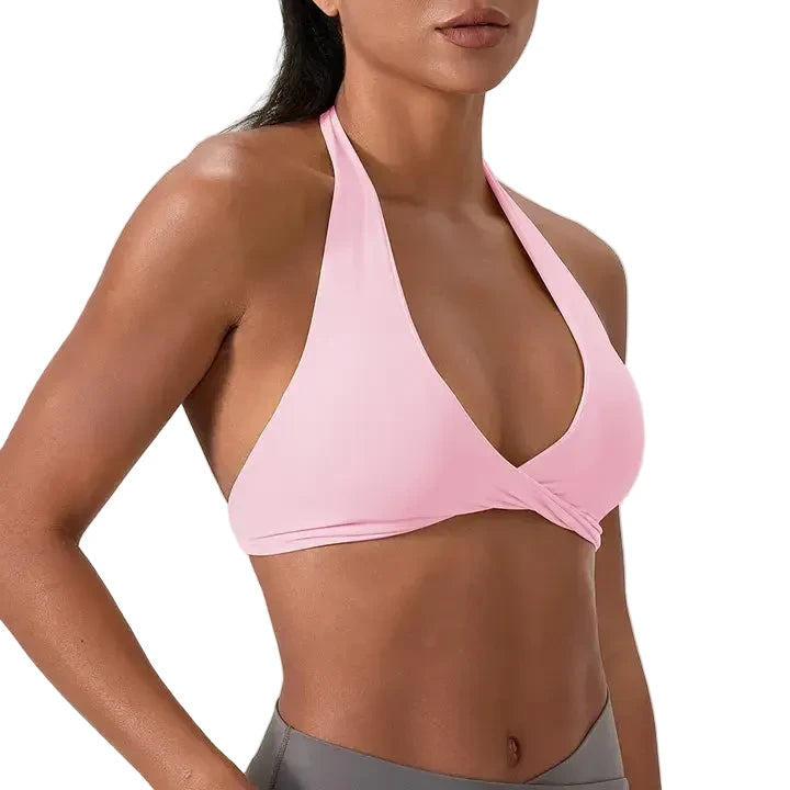 Rosa Clothing Adult Deep V Neck Halter Sports Bra