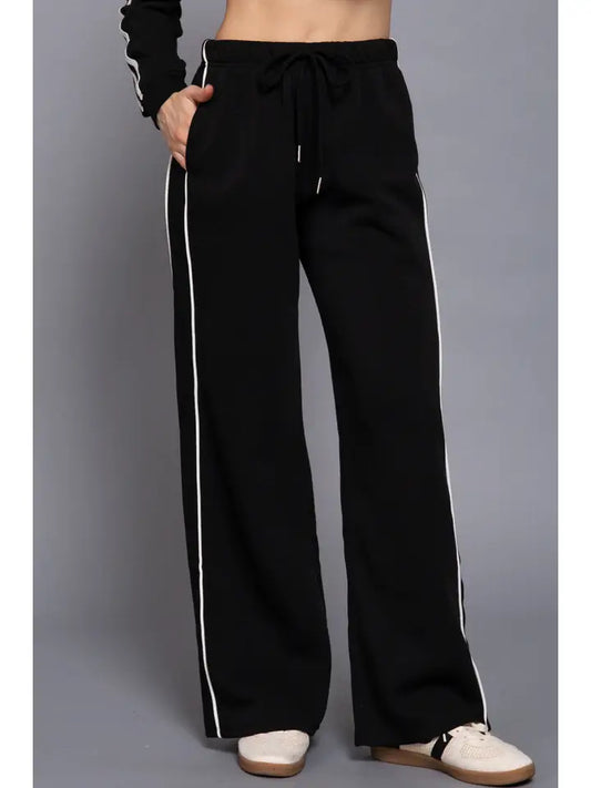 Active USA Womens Contrast Line Detail Sweatpants