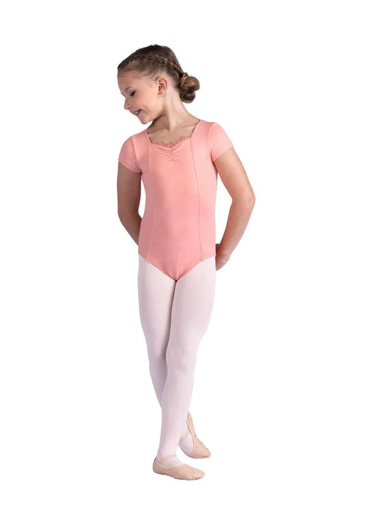 DanznMotion Girls Ruffle Cap Sleeve Leotard