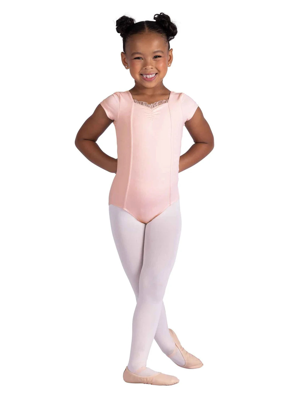 DanznMotion Girls Ruffle Cap Sleeve Leotard