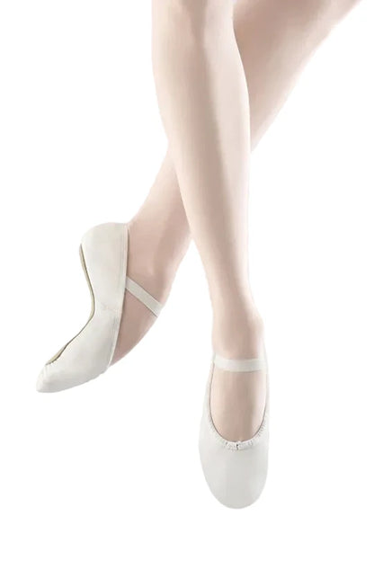 Dansoft Kids Leather Full Sole Ballet Shoe White