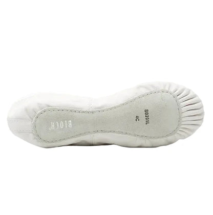 Dansoft Kids Leather Full Sole Ballet Shoe White