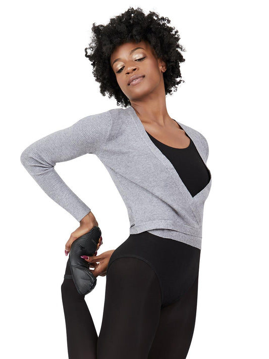Capezio Ribbed Knit Wrap Sweater