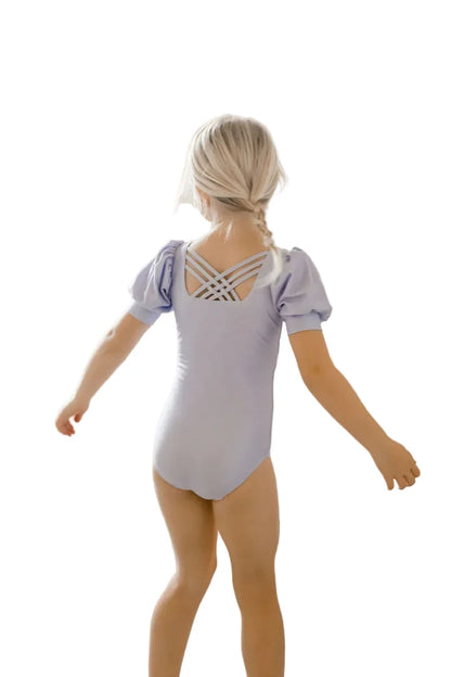 Cheeky Plum Puff Sleeve Leotard Children