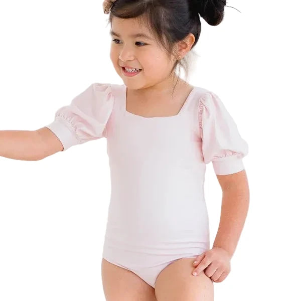 Cheeky Plum Puff Sleeve Leotard Children